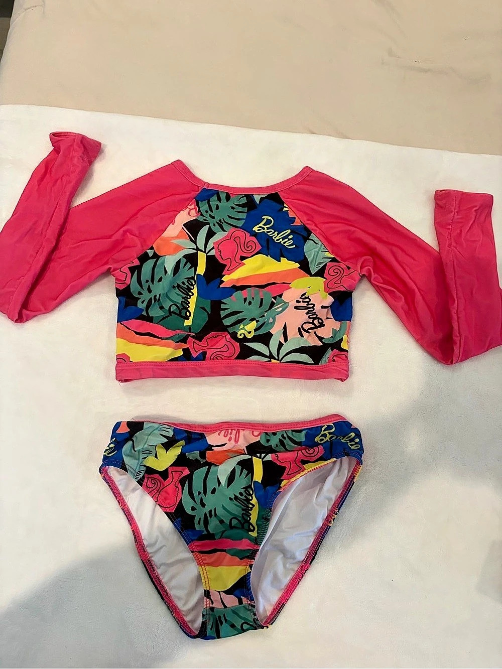Barbie Multicolor Bikini Set with Long Sleeves